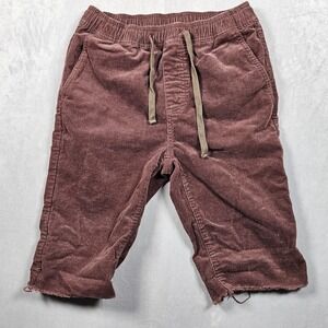 Katin Shorts Mens Small Brown Corduroy 11" Inseam Raw Hem Adjustable Waist